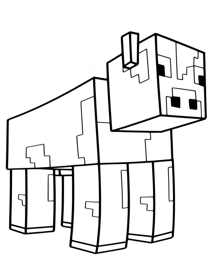 Online coloring book: Coloring cow minecraft